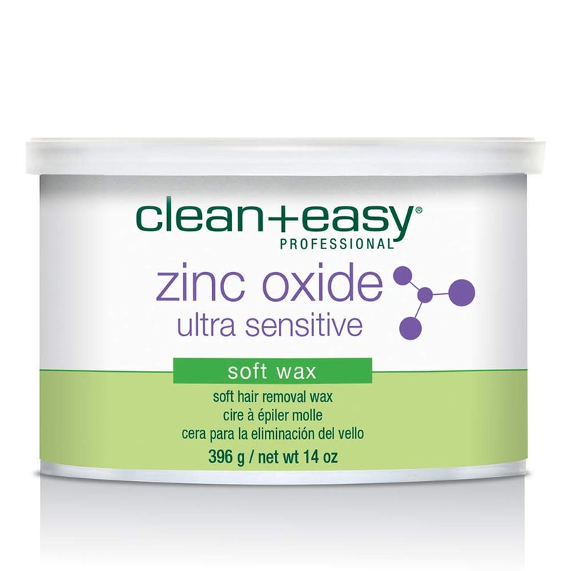 Clean + Easy Zinc Oxide Ultra Sensitive Soft Wax for Hair Removal - Depilatory Wax for Sensitive Skin, Removes Fine to Medium Hair, DIY Waxing, 14oz - Image 1